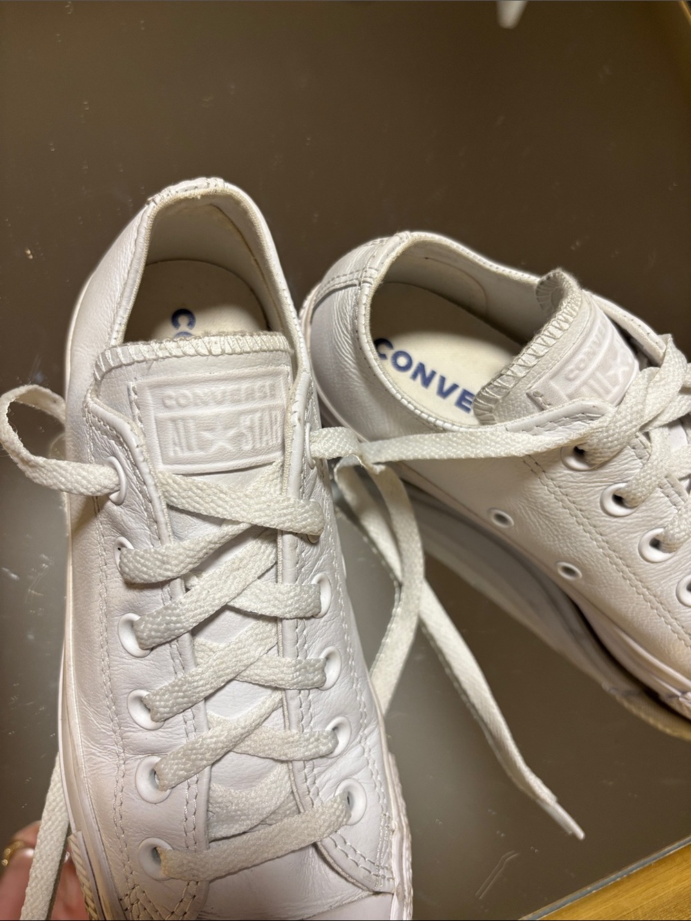 Converse White Low Top Leather Sneakers - Picture 4 of 4
